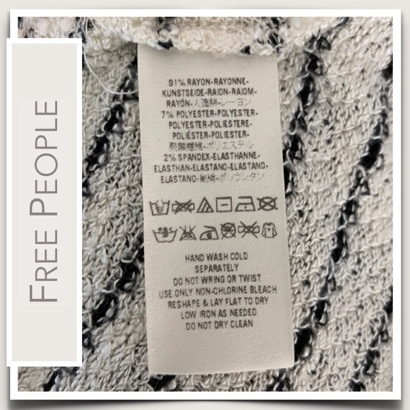 Free People Open-Back Sweater NWOT White with Black Stripes - Picture 7 of 8